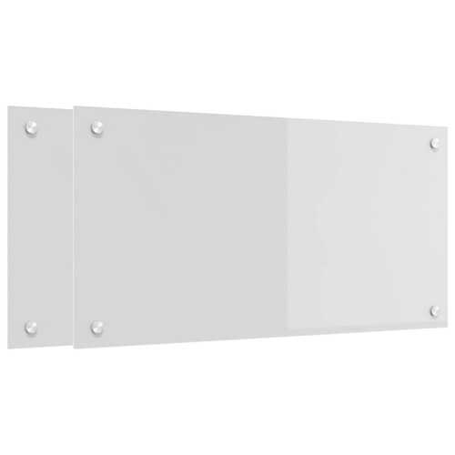 VidaXL vidaXL Kitchen Backsplash 2 pcs Light Grey 80 x 40 cm Tempered Glass 1