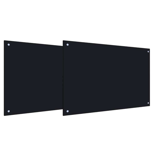 VidaXL vidaXL Kitchen Backsplash 2 pcs Black 90 x 50 cm Tempered Glass 1