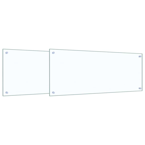 VidaXL vidaXL Kitchen Backsplash 2 pcs Transparent 100 x 40 cm Tempered Glass 1
