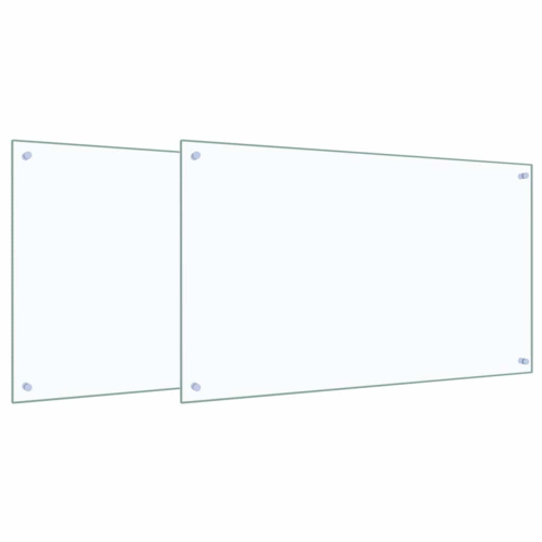 VidaXL vidaXL Kitchen Backsplash 2 pcs Transparent 100 x 60 cm Tempered Glass 1