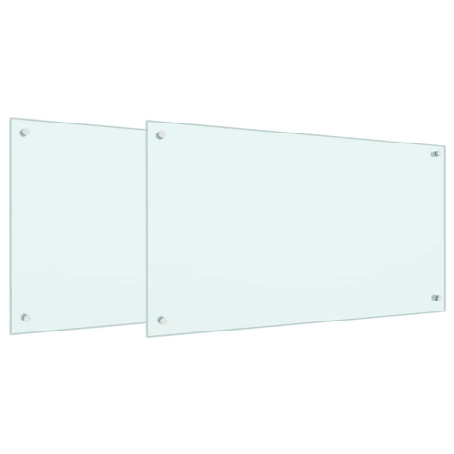 VidaXL vidaXL Kitchen Backsplash 2 pcs White 90 x 50 cm Tempered Glass 1