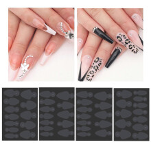 2025 12pcs Nail Mold Removable Long Lasting Easy Paste Diy Multi-shaped Nail Art Decorations Glue Mold Manicure False Nail Extension Glue