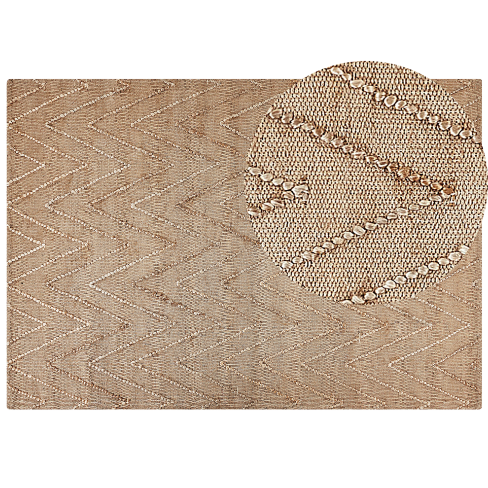 Beliani Rug Daday Beige 160 X 230 Cm Jute