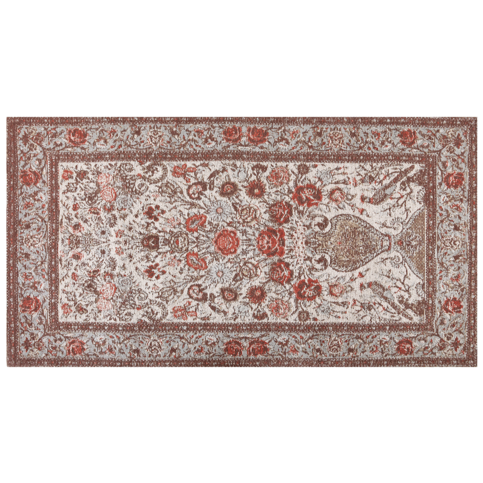 Beliani Rug Binnisz Red 80 X 150 Cm Cotton