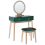 Beliani Dressing Table with Mirror and Stool FEDRY LED Emerald Green 1