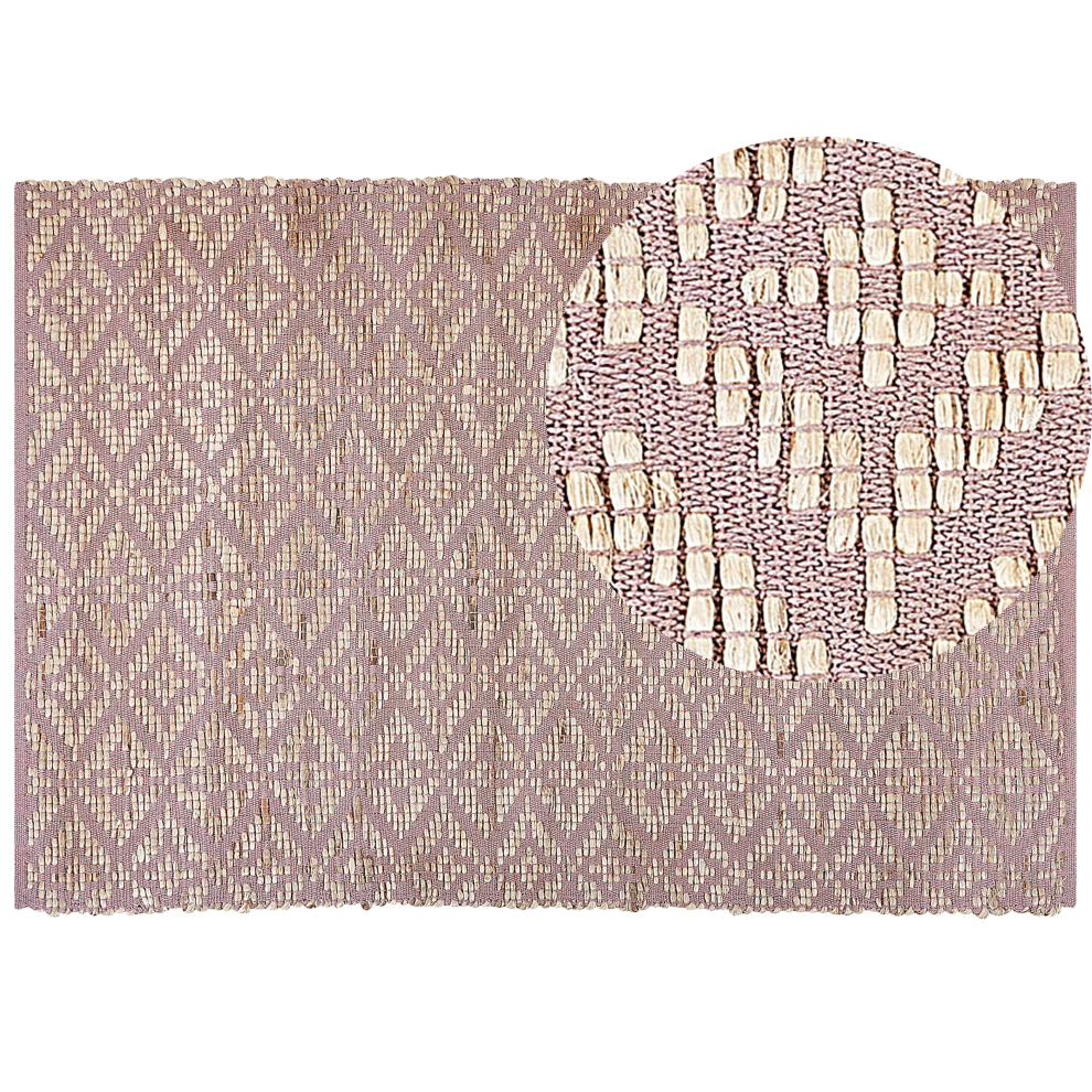 Beliani Rug Gerze Pink 160 X 230 Cm Cotton