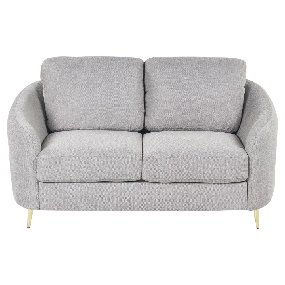 Beliani Sofa 2 Seater Trosa Fabric Light Grey