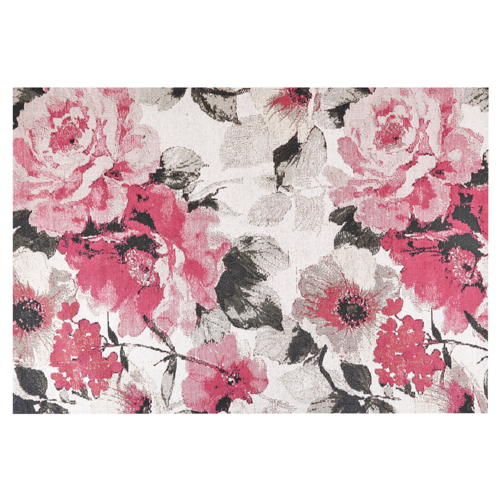 Beliani Rug Ejaz Pink 140 X 200 Cm Cotton