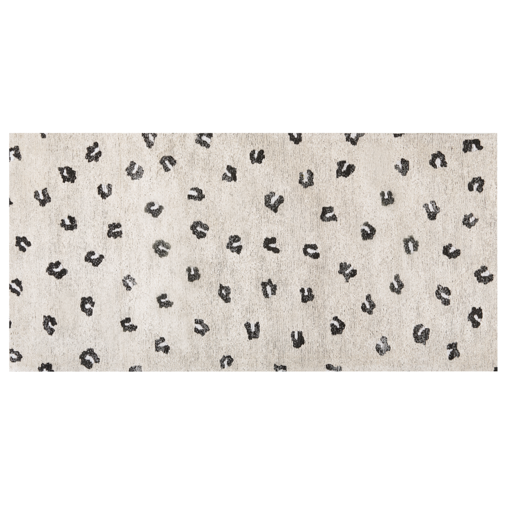 Beliani Rug Afis Beige 80 X 150 Cm Cotton
