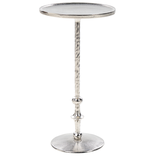 Beliani Side Table MEDA Metal Silver