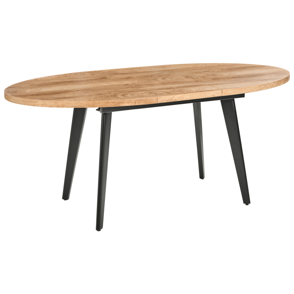 Beliani Extending Dining Table Dutton Brown 140/180 Cm 90 Cm