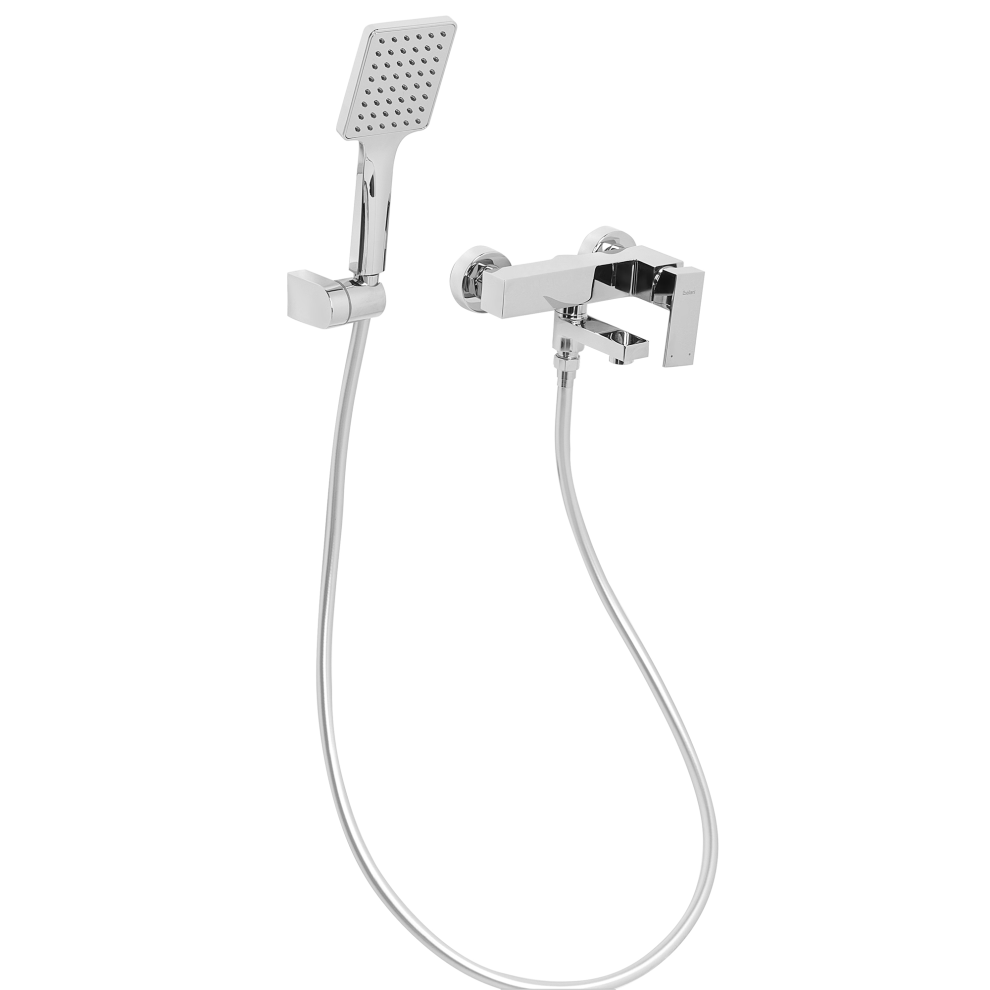 Wall Mounted Bath Shower Mixer Tap Balneario Silver 4069605032263