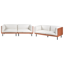 Living Room Set 5 Seater VORGOD Fabric Off-White