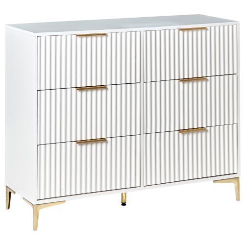 Beliani 6 Drawer Chest WALCOTT White