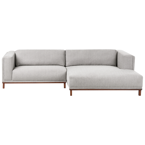 Beliani Corner Sofa 4 Seater VENG Fabric Grey Left Hand
