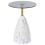 Beliani Side Table WABBY Tempered Glass White Marble 1