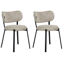 Set of 2 Dining Chairs BRONTE Fabric Beige