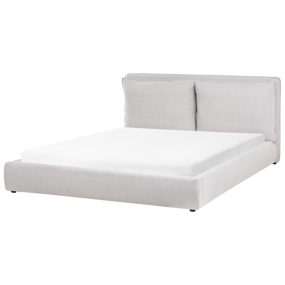 Beliani Waterbed Fabric Bajonna 180 X 200 Cm (Eu Super King) Light Grey