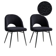 Set of 2 Dining Chairs ONAGA Boucle Black