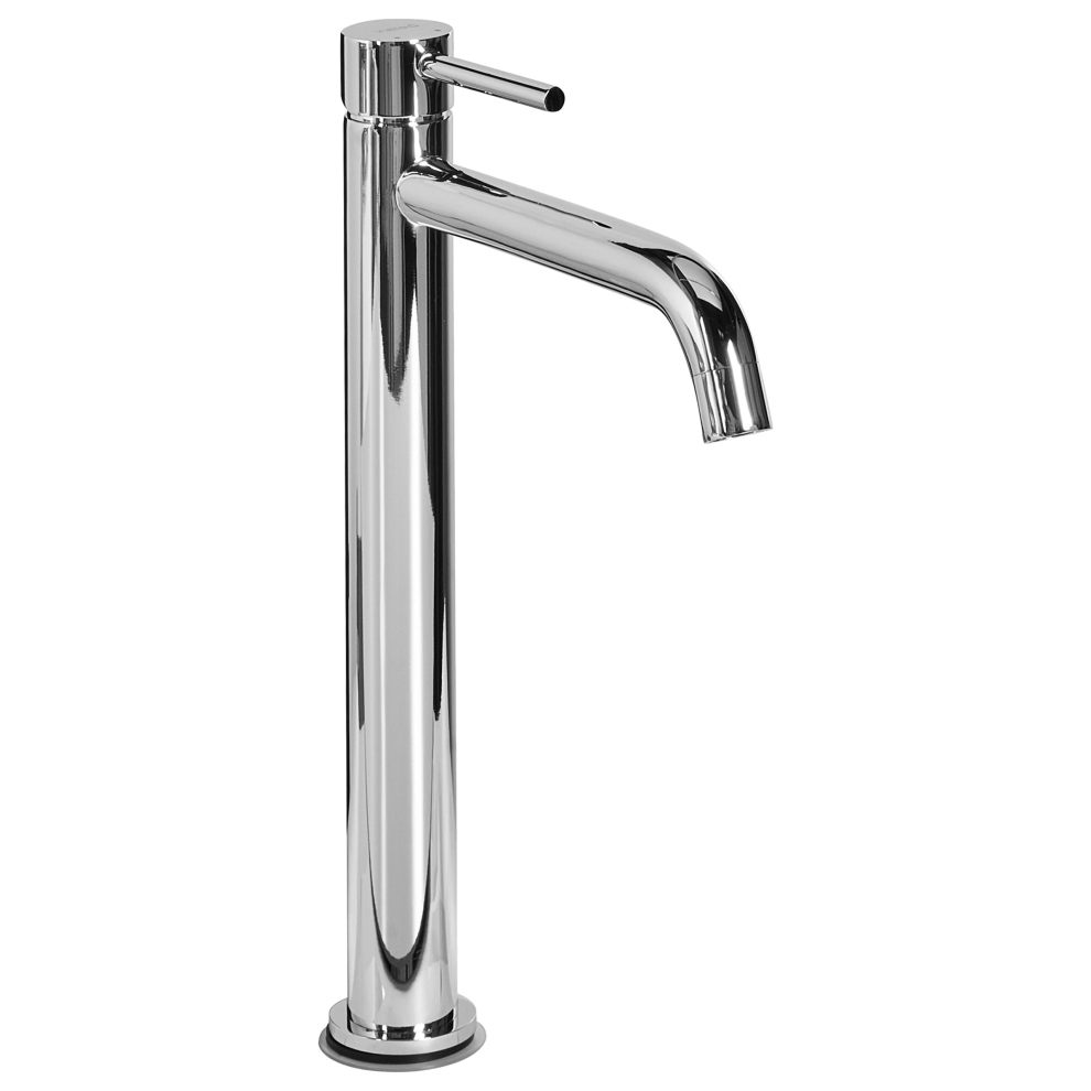 Beliani Tall Basin Mixer Tap Salinas Brass Silver