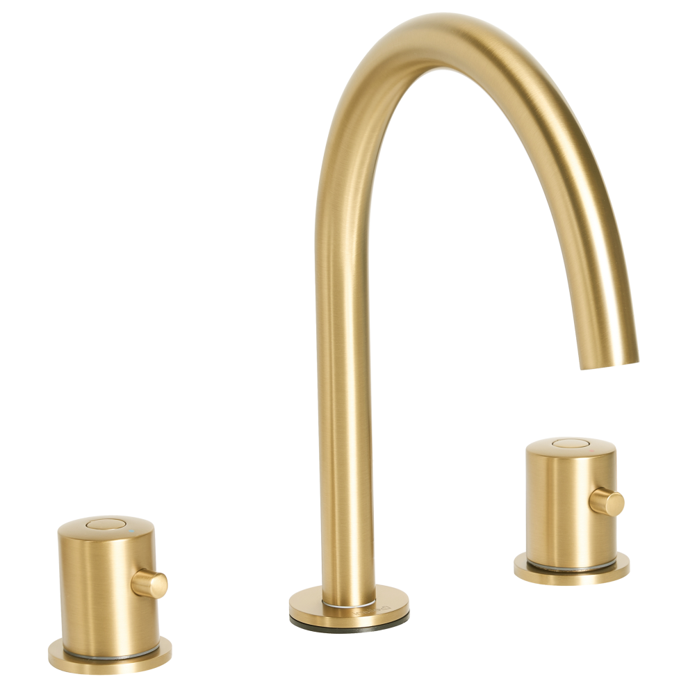 Beliani Basin Mixer Tap Pilcomayo Brass Gold