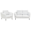 Beliani Living Room Set 3 Seater KJAER Fabric Off-White 1