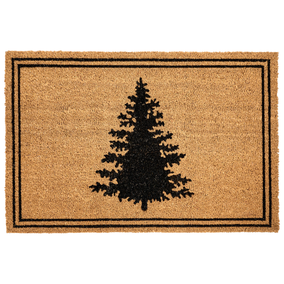 Beliani Doormat Manapao Natural 60 X 90 Cm Christmas Motif Coir