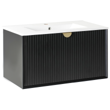 Wall Mounted Vanity Unit with Basin BONAIRE Black