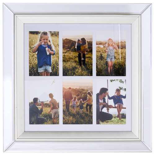 Beliani Frame for 6 Photos MAKENI Silver