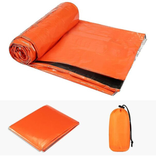 4 Pack Outdoor Emergency Warm Sleeping Bag Orange 2