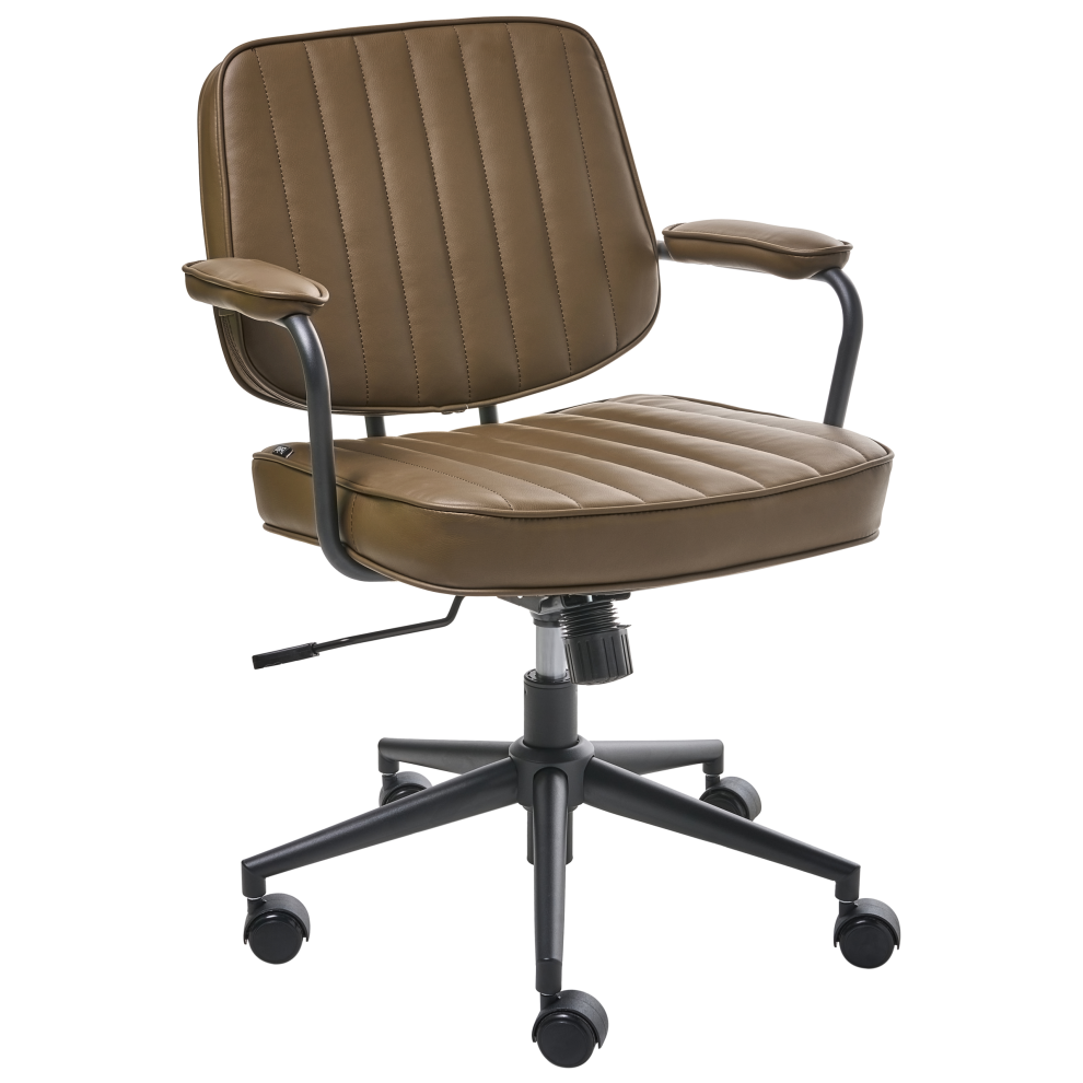 Beliani Desk Chair Berne Faux Leather Brown
