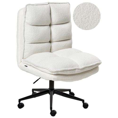 Beliani Office Chair ADDISON Boucle White