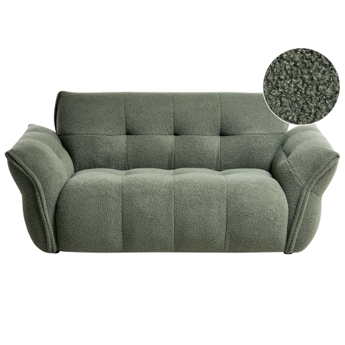 Beliani Sofa 2 Seater HALBA Boucle Green