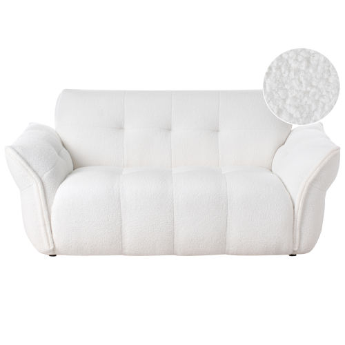 Beliani Sofa 2 Seater HALBA Boucle White