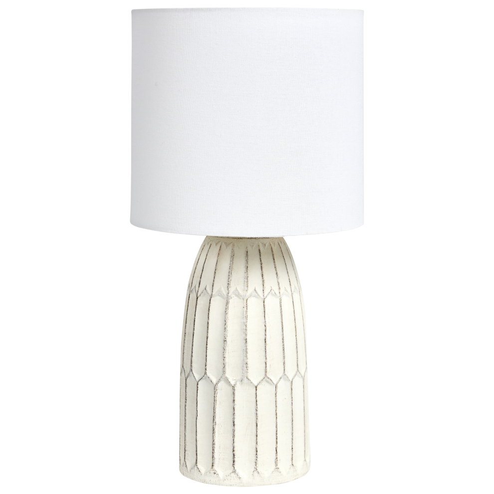 Beliani Table Lamp Belihul Ceramic Off- White