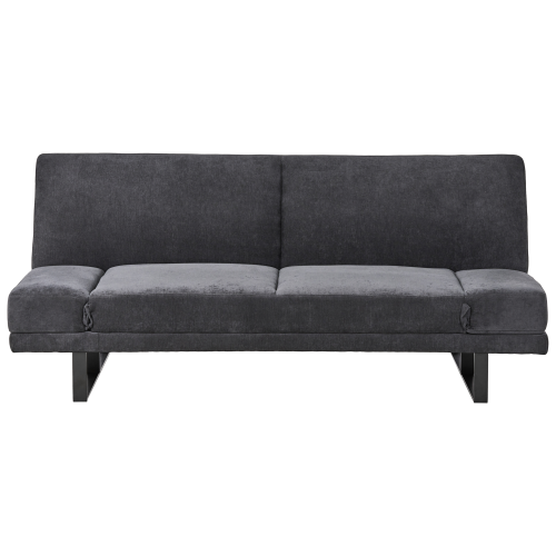 Beliani Sofa Bed 2 Seater YORK Chenille Black