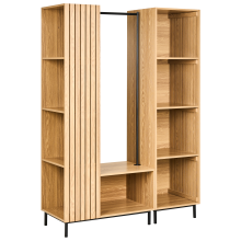 9 Shelf Open Wardrobe LEANDRO Light Brown