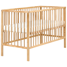 Baby Cot Bed Pine Wood BELENGER 60 x 120 cm Light Brown