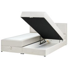 Divan Bed with Storage BARONET Fabric Off-White 180 x 200 cm (EU Super King)