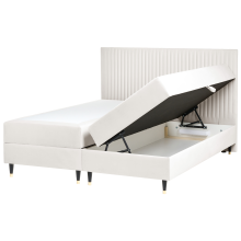 Divan Bed with Storage DAME Velvet Off-White 180 x 200 cm (EU Super King)