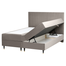 Divan Bed with Storage DAME Velvet Taupe 160 x 200 cm (EU King Size)