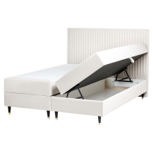 Divan Bed with Storage DAME Velvet Off-White 160 x 200 cm (EU King Size)