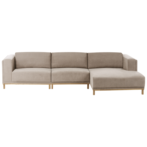 Beliani Corner Sofa 5 Seater VENG Fabric Taupe Left Hand