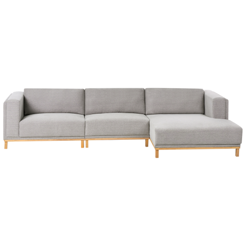 Beliani Corner Sofa 5 Seater VENG Fabric Grey Left Hand