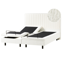 Adjustable Bed Boucle CASTELLAN 180 x 200 cm (EU Super King) Off-White