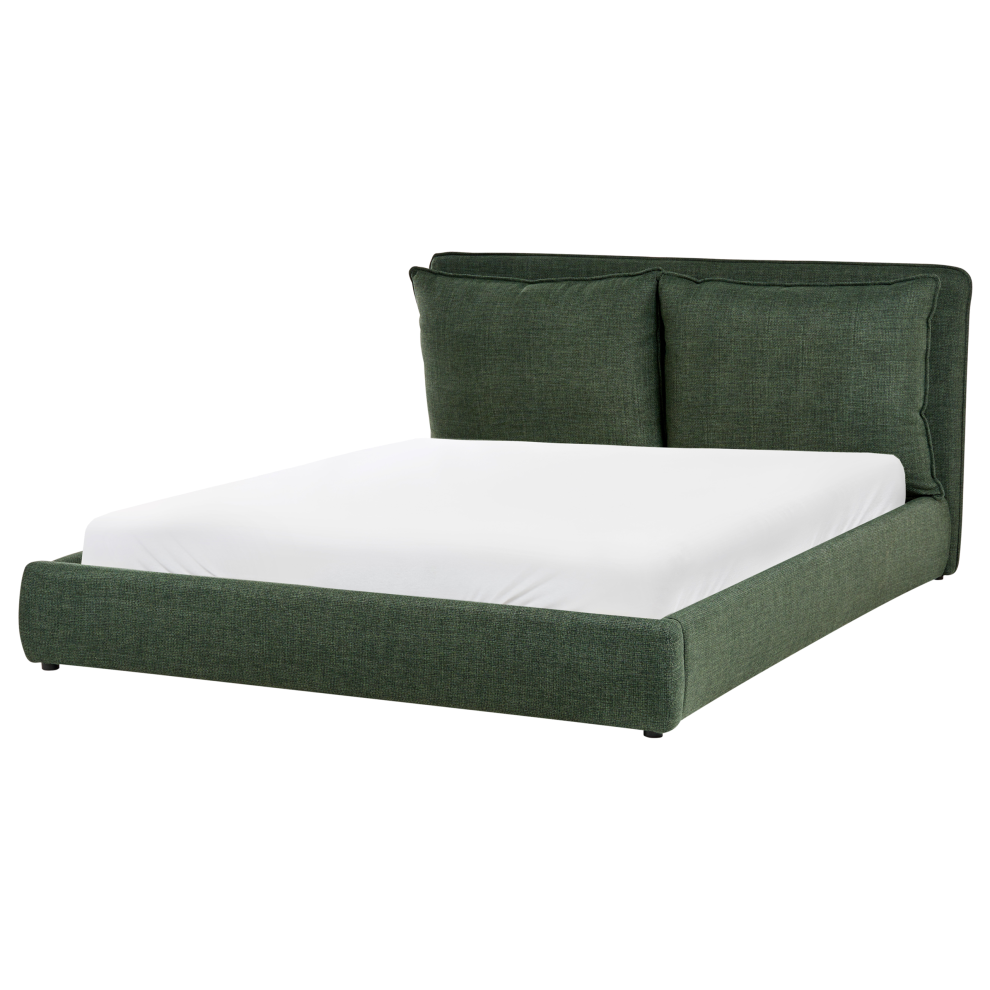 Beliani Waterbed Fabric Bajonna 160 X 200 Cm (Eu King Size) Dark Green