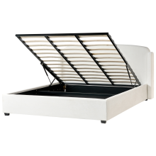 Ottoman Bed BERNAY Fabric Off-White 180 x 200 cm (EU Super King)
