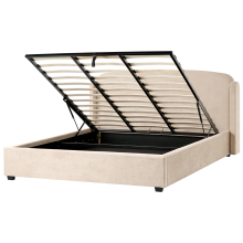 Ottoman Bed BERNAY Fabric Taupe 180 x 200 cm (EU Super King)