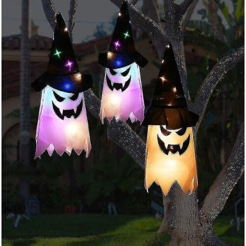Διακόσμηση για το Halloween με φώτα LED και φαντάσματα, λαμπερά στηρίγματα τρόμου 1