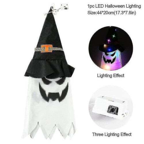 Διακόσμηση για το Halloween με φώτα LED και φαντάσματα, λαμπερά στηρίγματα τρόμου 2